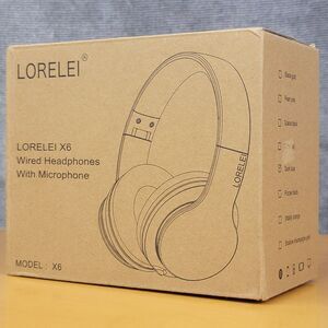 LORELEI X6 Over Ear Headphones with Microphone Dark Blue Foldable Lightweight